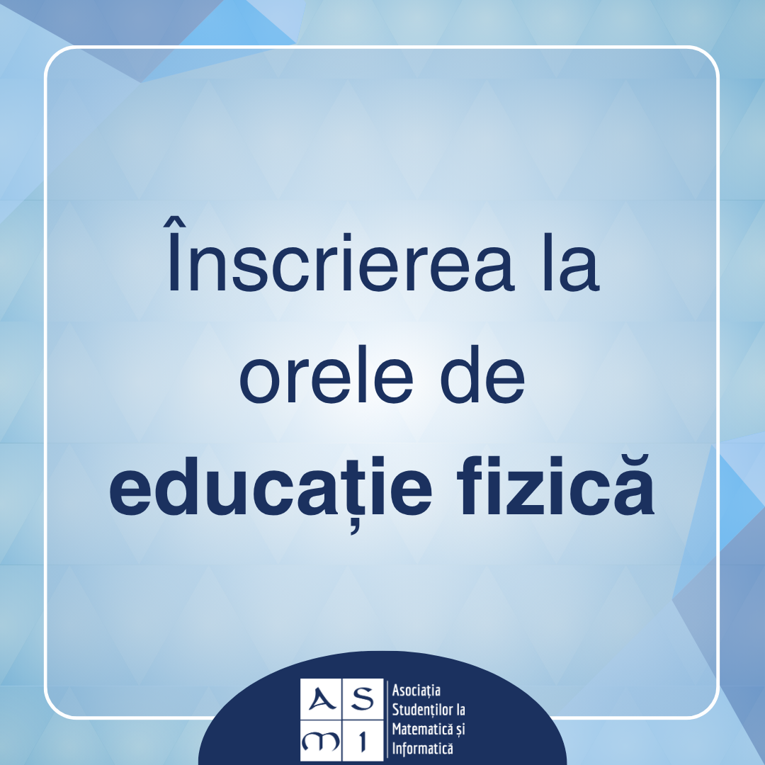 ÎNSCRIERI LA ORELE DE EDUCAȚIE FIZICĂ